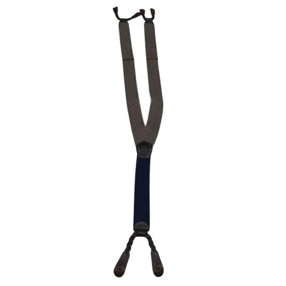 AJ Colours Men's Multicolor Leather Button End Y-Back Suspenders - Picture 1 of 5